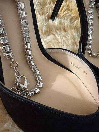 Décolleté donna gioiello ecopelle nero