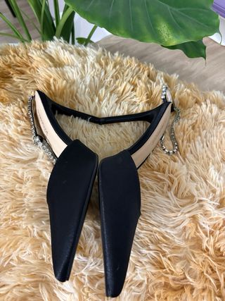 Décolleté donna gioiello ecopelle nero