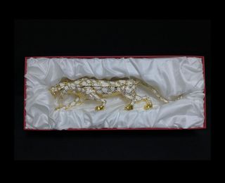 Cajita Joyero Leopardo Dorado y Blanco