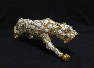 Cajita Joyero Leopardo Dorado y Blanco