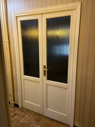 Conjunto 5 puertas madera y cristal