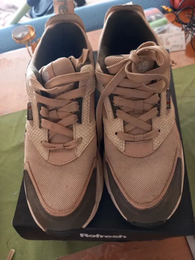 Zapatillas Refresh Talla 40 Beige/Verde Oliva