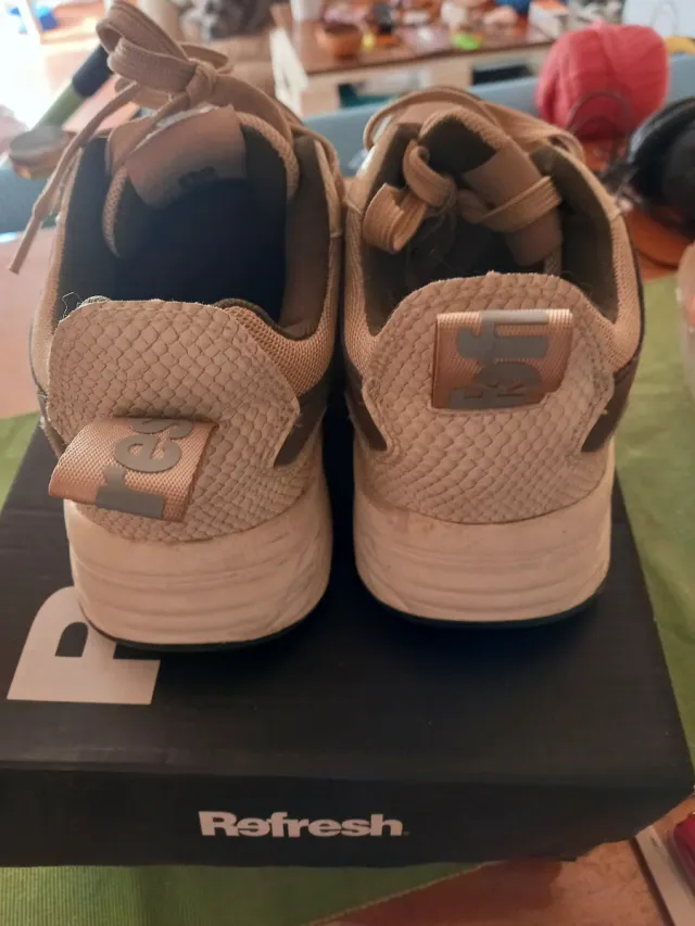 Zapatillas Refresh Talla 40 Beige/Verde Oliva