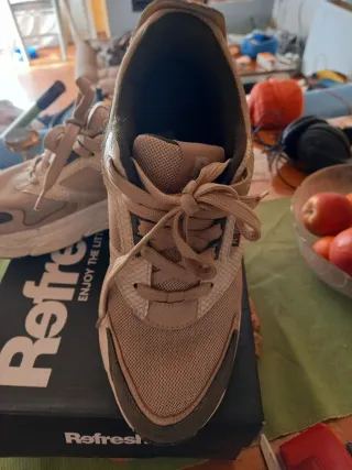 Zapatillas Refresh Talla 40 Beige/Verde Oliva