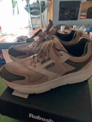 Zapatillas Refresh Talla 40 Beige/Verde Oliva