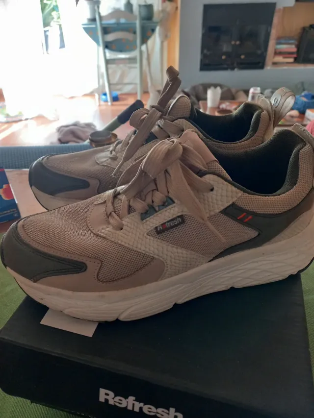 Zapatillas Refresh Talla 40 Beige/Verde Oliva
