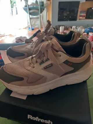 Zapatillas Refresh Talla 40 Beige/Verde Oliva