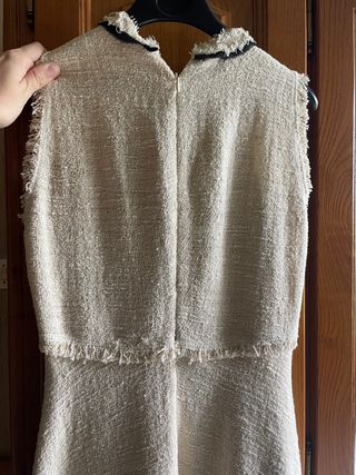 Vestido Zara Beige Negro