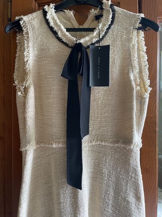 Vestido Zara Beige Negro
