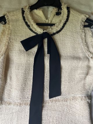 Vestido Zara Beige Negro