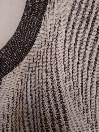 Vestido Zara punto gris y blanco