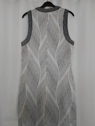 Vestido Zara punto gris y blanco