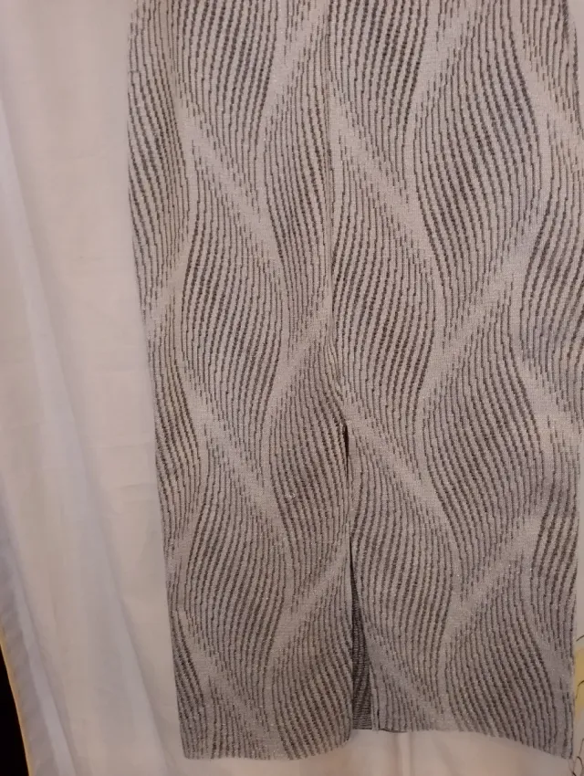 Vestido Zara punto gris y blanco