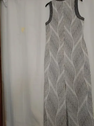 Vestido Zara punto gris y blanco