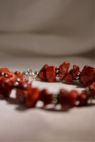 Pulsera Jaspe Rojo y acero