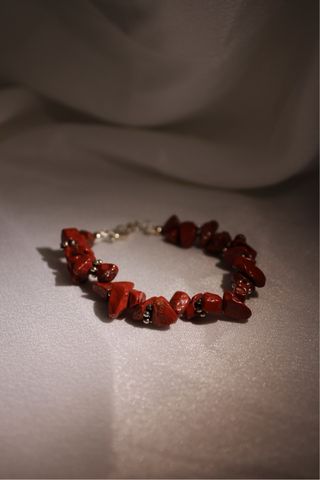 Pulsera Jaspe Rojo y acero