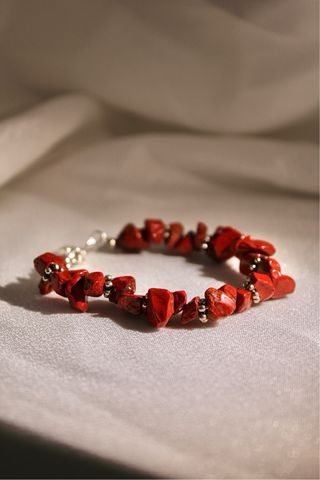 Pulsera Jaspe Rojo y acero