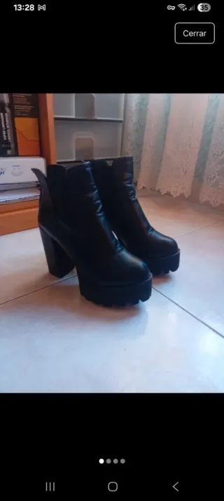 Botines de tacón plataforma negros