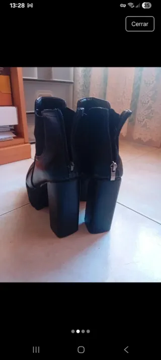 Botines de tacón plataforma negros