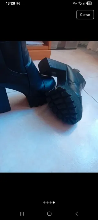 Botines de tacón plataforma negros