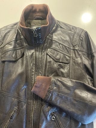 Cazadora Piel Marrón Talla M