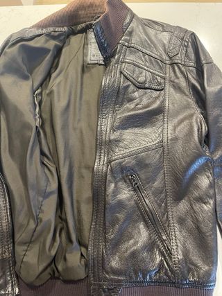 Cazadora Piel Marrón Talla M