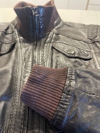 Cazadora Piel Marrón Talla M