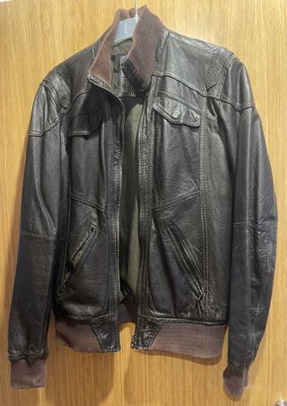 Cazadora Piel Marrón Talla M