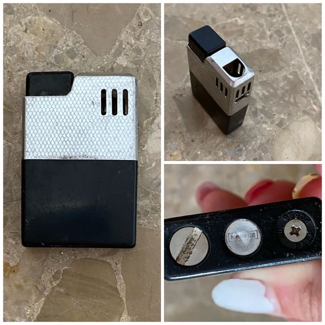 Accendino Vintage Argento e Nero