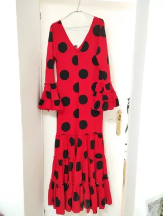 Vestido Flamenco Rojo Lunares XL