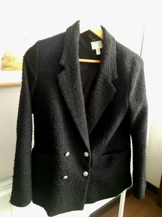 Chaqueta Tweed Negra Bouclé
