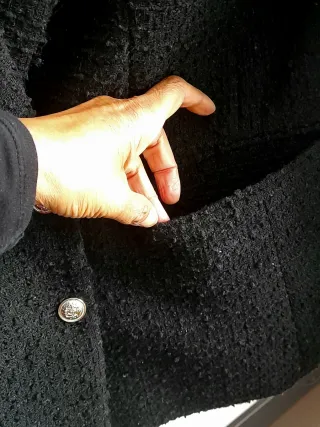 Chaqueta Tweed Negra Bouclé