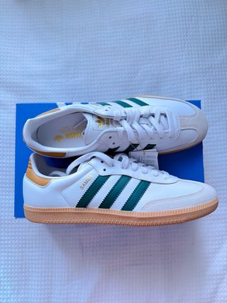 Zapatillas Adidas Samba Blancas y Verdes