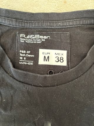 Camiseta negra Pull&Bear — Talla M