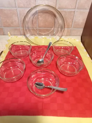 Servizio Macedonia Vetro Anni '70 Vintage