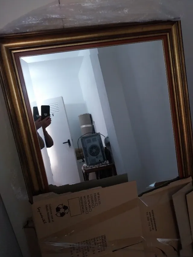 Espejo de salón madera y cristal