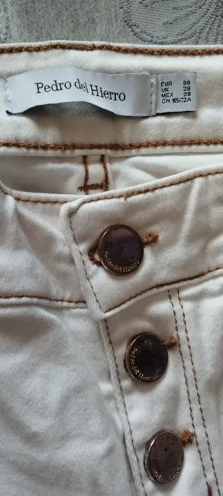 Pantalones Pedro del Hierro Talla 38 Blancos