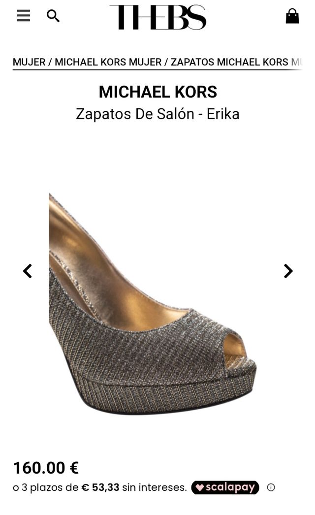 Zapatos Michael Kors Peep Toe Erika Dorados/Platea