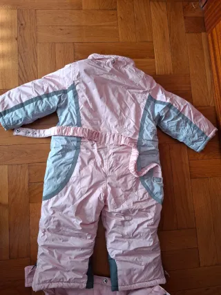 Buzo Nieve Niña Rosa y Gris