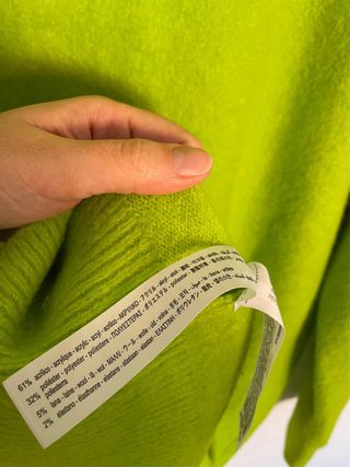 Jersey oversize de punto en verde fosforito