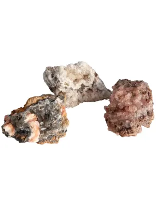 Minerali: Quarzo rosa, bianco e Cerusita