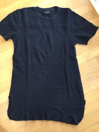 Camiseta Zara hombre negra manga corta