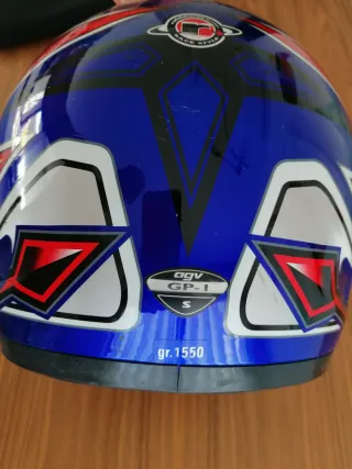 Capacete AGV Mota Azul e Vermelho