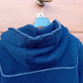 Giaccone uomo blu con cappuccio