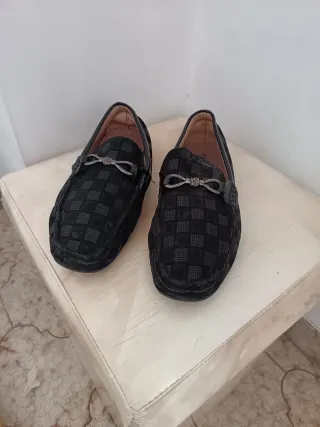 Mocassini neri uomo con fibbia