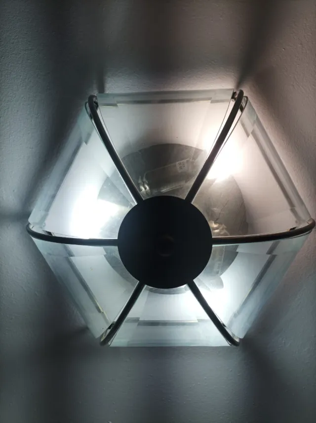 Lámpara de techo cristal y metal