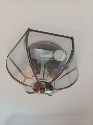 Lámpara de techo cristal y metal