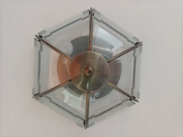 Lámpara de techo cristal y metal