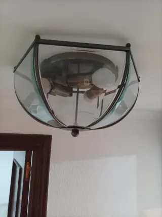 Lámpara de techo cristal y metal