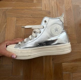 Converse Plataforma Plateadas